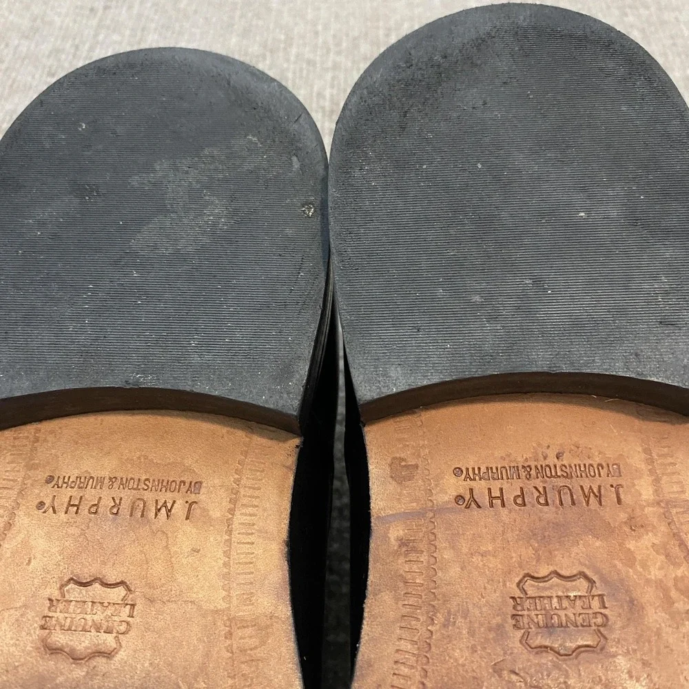 Johnston & Murphy Shoes Mens Size 11 W Black Leather Cap Toe Derby 59-11567